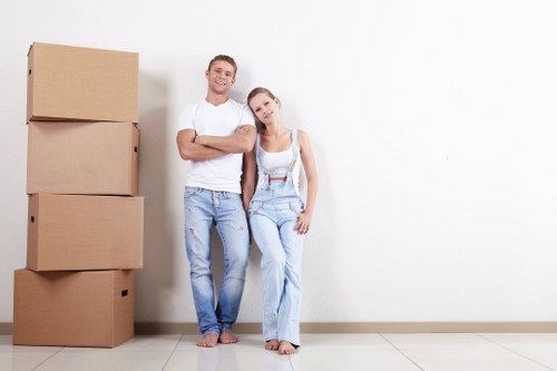 House removals team preparing a move in South Kensington