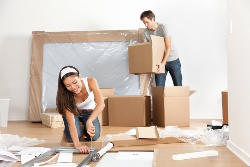Packing boxes and wrapping materials for a South Kensington move