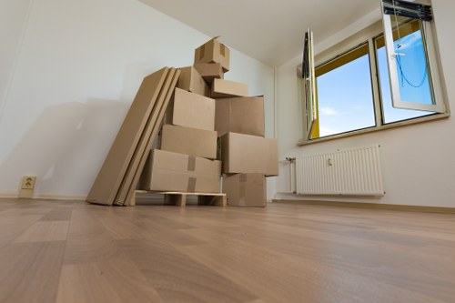 Furniture and boxes being loaded for a local move in South Kensington
