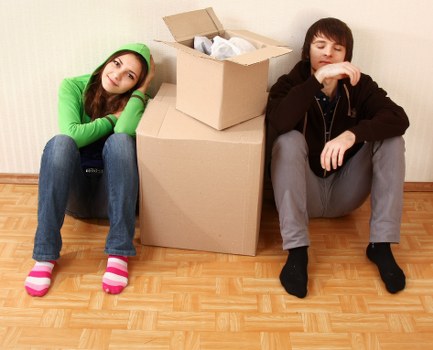 Careful loading of household furniture for a local move