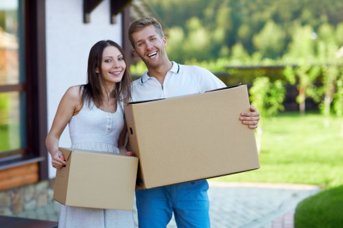 Moving boxes and study items from a South Kensington flat