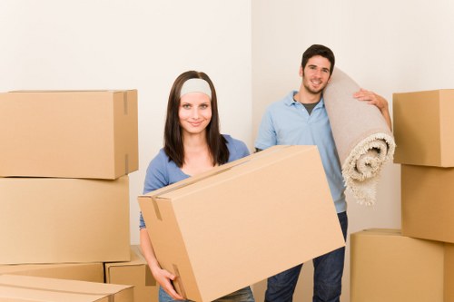 A local team loading business items for a South Kensington office move