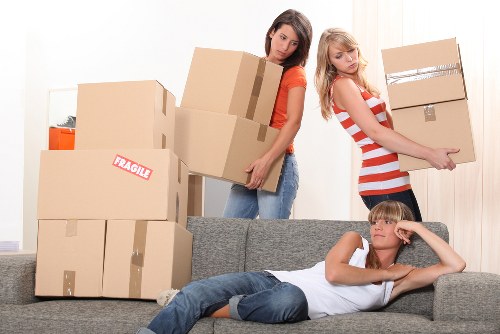 Prepared boxes and furniture ready for a short notice removal service